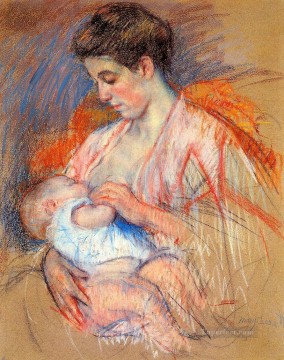 María Cassatt Painting - Madre Jeanne amamantando a su bebé madres hijos Mary Cassatt